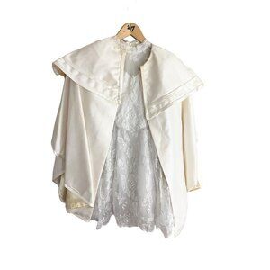 Made With Grandma's Love Girls Two Piece Dress And Cape - Medium